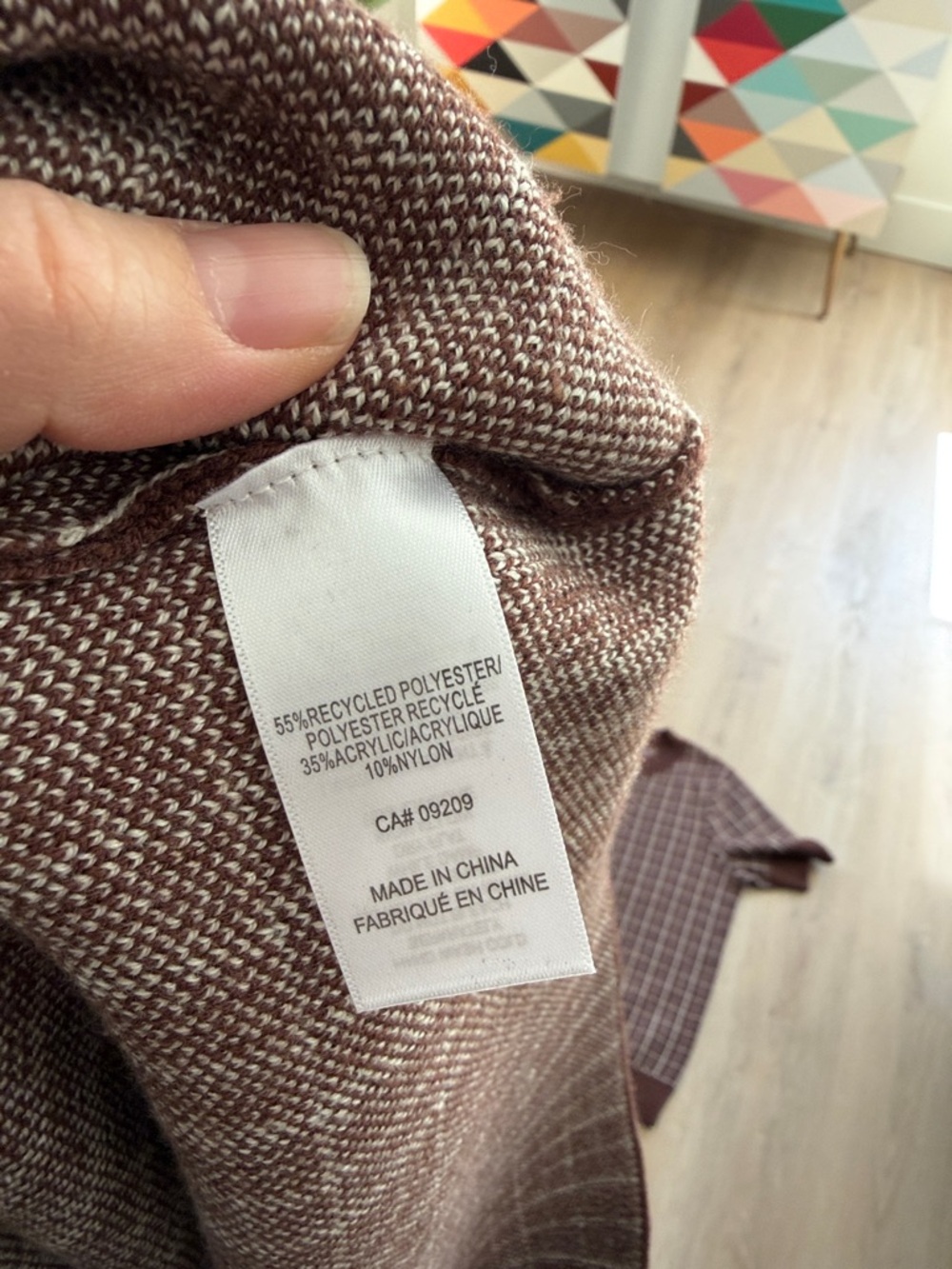 Brown & White Check Knit Skirt Set Size S/M - Picture 10 of 10